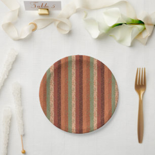 Boho Leaf Pattern Rustikale Wohngestaltung Pappteller