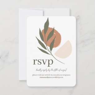 Boho Leafy Response UAWG Wedding Site Card RSVP Karte
