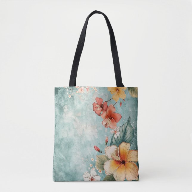 Boho-Leichter Tropischer Blumen-Tragetasche (Vorderseite)