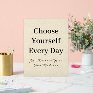 Boho Leinen Selbstliebe Täglicher Spruch Acrylschild