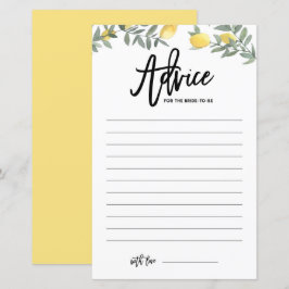 Boho Lemon Advice für die Bride Brautparty Card