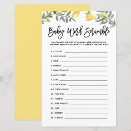 Boho Lemon Baby Word Scramble Baby Showspiel