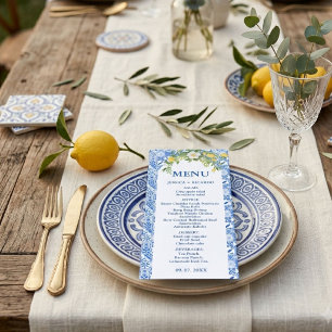 Boho Lemon Blue Mediterrane Kachel Italienische Ho Menükarte