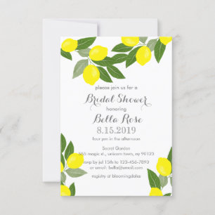 Boho Lemon Bridal Shower Einladungen
