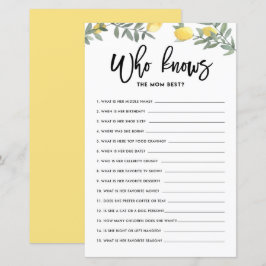 Boho Lemon, der die Mama als bestes Baby Shower Ga