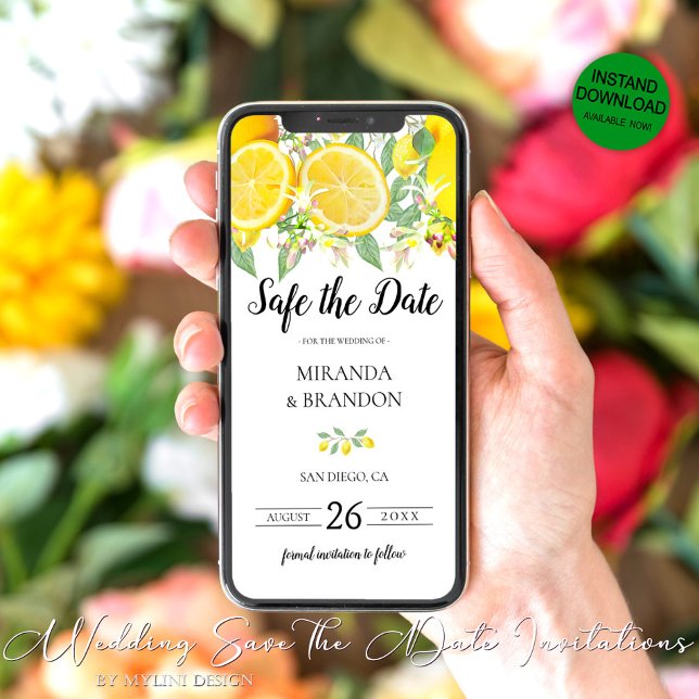 Boho Lemon Hochzeitsankündigung Einladung Evite (Von Creator hochgeladen)