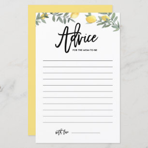 Boho Lemon Ratschlag für die Mama, Baby Shower zu 