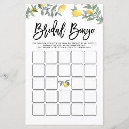 Boho Lemon Summer Brautparty Bingo Game Card