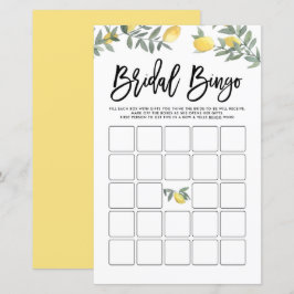 Boho Lemon Summer Brautparty Bingo Game Card