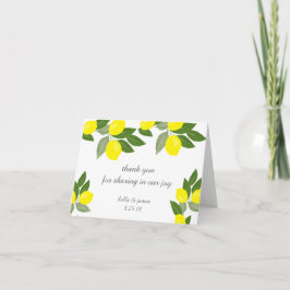 Boho Lemon Wedding danke Ihnen, dass Sie Notecards