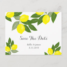 Boho Lemon Wedding Save the Date Postcards Ankündigungspostkarte