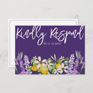 Boho Lemons & Lavender Wedding RSVP