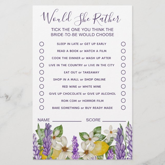 Boho Lemons & Lavender würde sie eher spielen Flyer (Vorne)