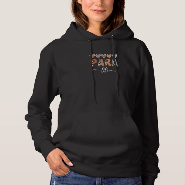 Boho Leopard Hearts Para Life First Day Of School Hoodie (Vorderseite)
