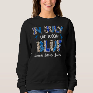 Boho Leopard July We Wear Blue Juvenile Arthritis Sweatshirt