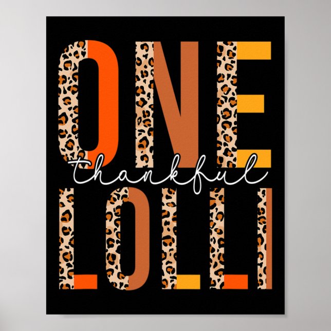 Boho Leopard One Thankful Lolli Fall Vibes Thanksg Poster (Vorne)