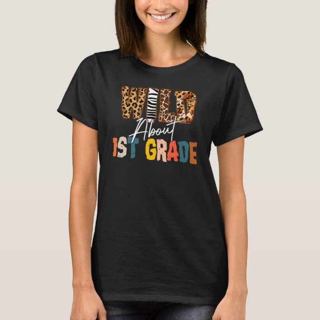 Boho Leopard Wild etwa 1. Klasse Studierende zurüc T-Shirt (Vorderseite)