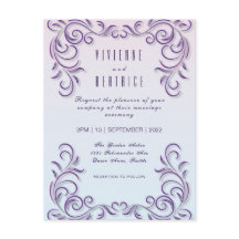 Boho Lesbian Wedding Lilac Einladung