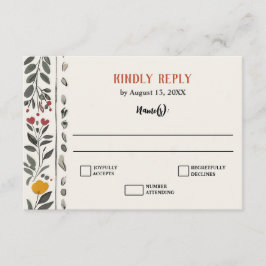 Boho Letterpress Style Skeleton Tarot Wedding RSVP Begleitkarte