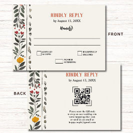 Boho Letterpress Style Skeleton Tarot Wedding RSVP Begleitkarte