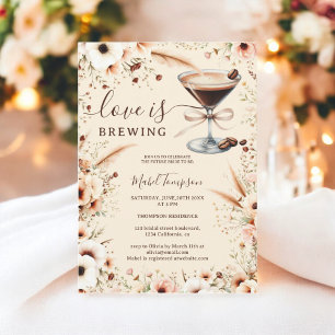 Boho Liebe braut Espresso-Brautparty Einladung