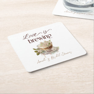 Boho Liebe bricht Blumenbrunch Brautparty Brunch Rechteckiger Pappuntersetzer