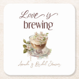 Boho Liebe bricht Blumenbrunch Brautparty Brunch Rechteckiger Pappuntersetzer