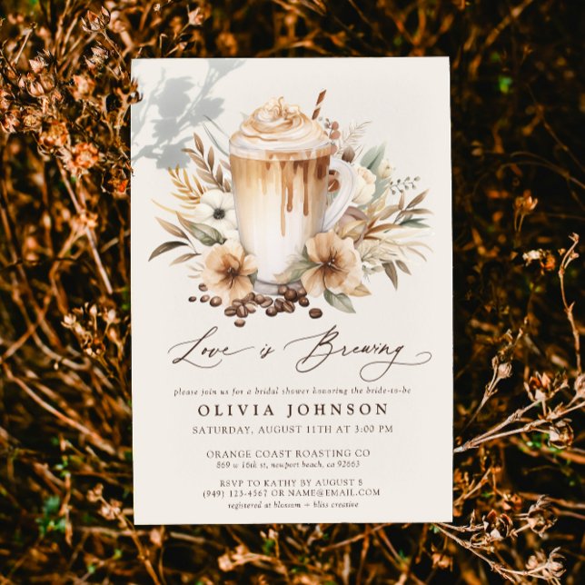 Boho Liebe bricht Brautparty Einladung (Easily personalize this bridal shower invitation for the perfect coffee theme bridal shower!)