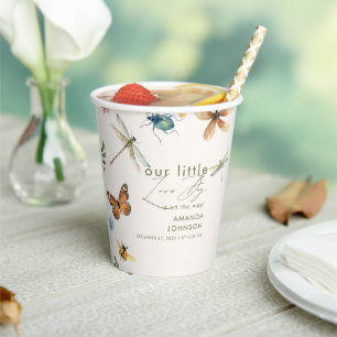 Boho Liebe Bug Insekten Dragonfly Babydusche Pappbecher