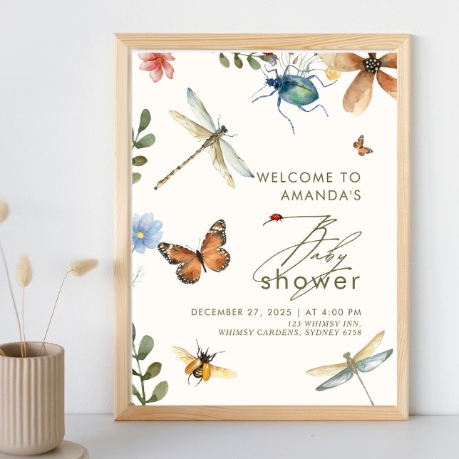 Boho Liebe Bug Insekten Dragonfly Babydusche Poster (Von Creator hochgeladen)