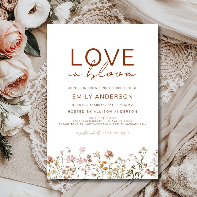 Boho Liebe in Bloom Wildblume Brautparty Einladung (Von Creator hochgeladen)