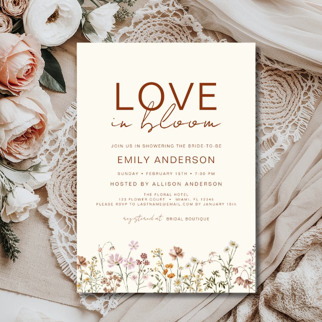 Boho Liebe in Bloom Wildblume Brautparty Einladung (Von Creator hochgeladen)