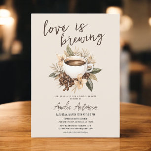 Boho Liebe ist Break Coffee Latte Brautparty Einladung