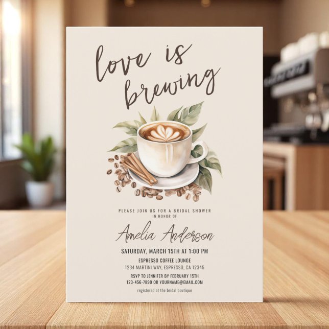Boho Liebe ist das Brechen Coffee Brautparty Einladung (Von Creator hochgeladen)