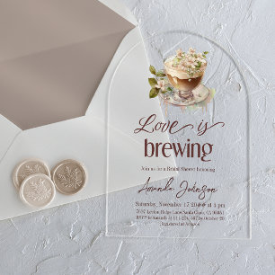 Boho Liebe ist das Brechen Coffee Floral Brautpart Acryleinladungen