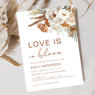 Boho Liebe ist in Bloom Pampas Grass Brautparty Einladung