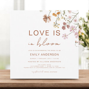 Boho Liebe ist in Bloom Wildblume Brautparty Einladung