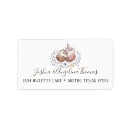 Boho Liebe Owls Wedding Address Labels Adressaufkleber