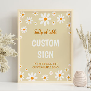 Boho Light Daisy erste Geburtstagsmarke Poster
