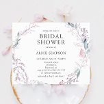 Boho Light Pink Botanical Blätter Brautparty Einladungspostkarte<br><div class="desc">Boho helle rosa und grüne botanische Blätter.</div>