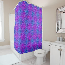 Boho Lila Blue Diamond Weave Muster Duschvorhang