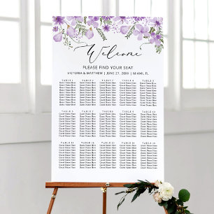 Boho Lila Blume 15 Tische Hochzeitskarte Poster