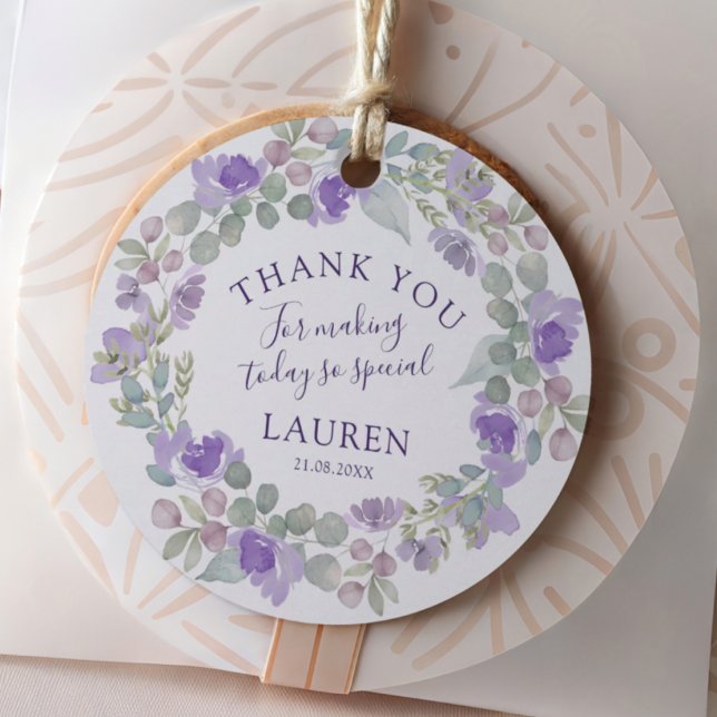 Boho Lila Blumen Geschenkanhänger (Von Creator hochgeladen)