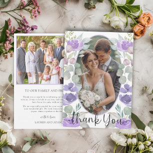 Boho Lila Blumen Hochzeit Danke