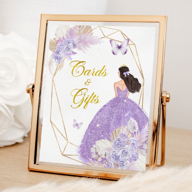 Boho Lila Butterfly Quinceañera Karten und Geschen Poster (Von Creator hochgeladen)