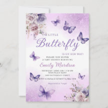 Boho Lila eine kleine Butterfly Girl Babydusche