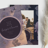 Boho Lila Floral Fall Rose Gold Foto