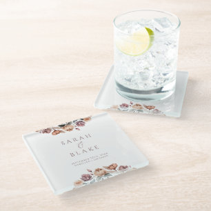 Boho Lila Floral Garden Wedding Gefallen Glasuntersetzer