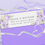 Boho Lila Floral Rustic Wedding Rücksendeadresse<br><div class="desc">Dieses Adressetikett wurde für die Abstimmung mit der Violette Einladungssuite konzipiert und bietet lila Rose und weiße Hydrangea-Blume.</div>