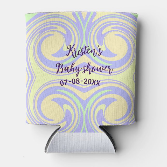 Boho lila grüne Babydusche Marmor rustikal, modern Dosenkühler (Vorderseite)